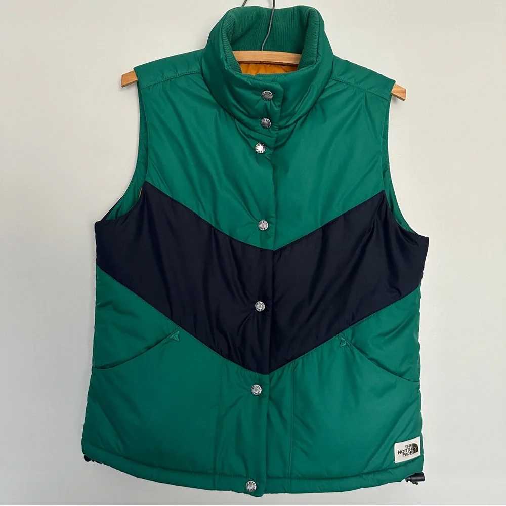 The North Face Women’s Sylvester Insulated Vest Evergreen Patchwork Big Sky S02 - Picture 6 of 16